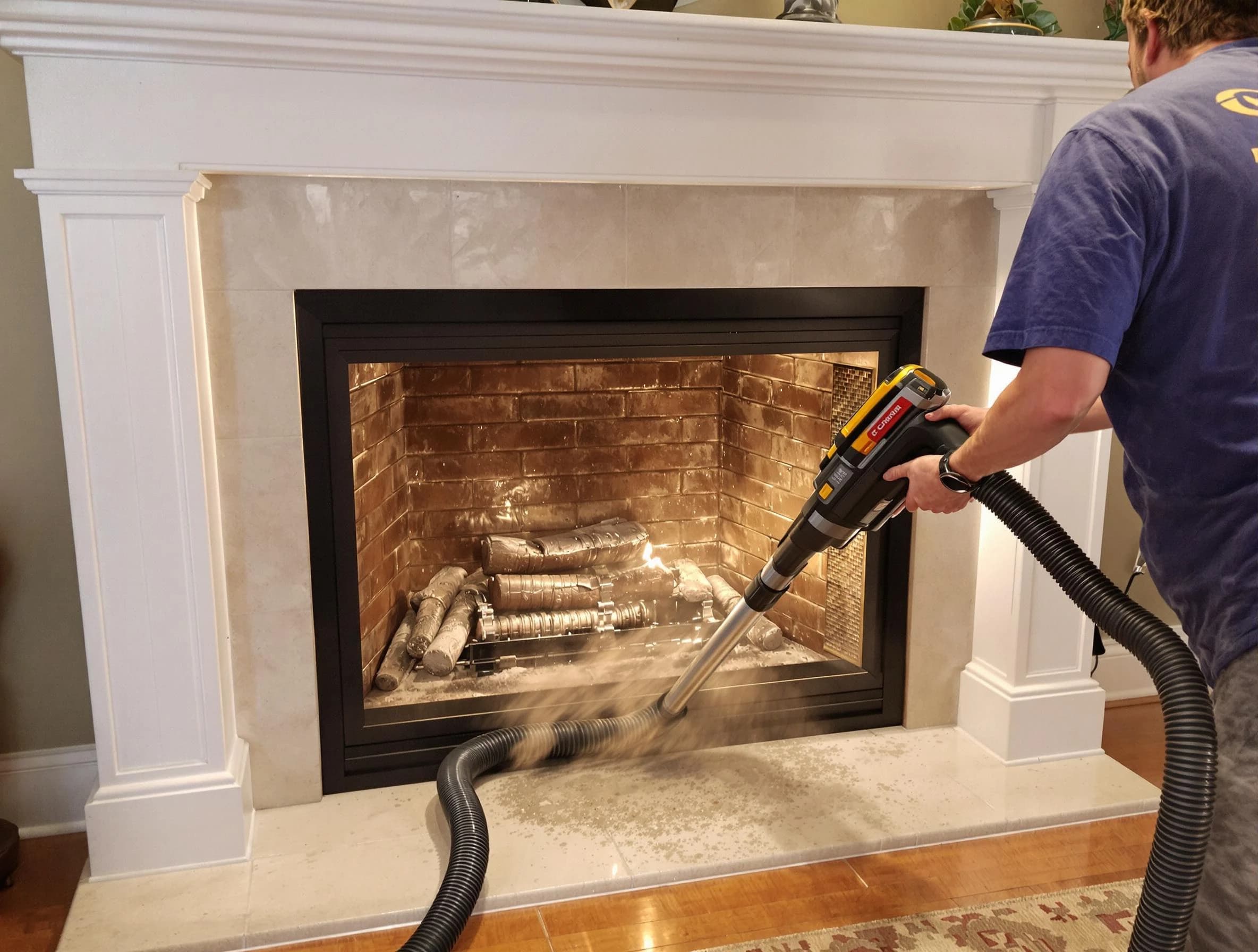 Fireplace cleaning performed by Middleborough Chimney Sweep in Middleborough, MA