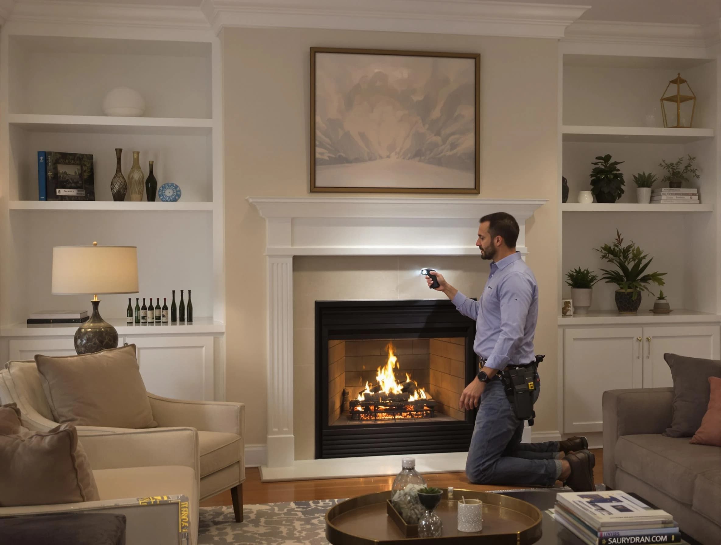 Middleborough Chimney Sweep conducting a fireplace safety inspection in Middleborough, MA