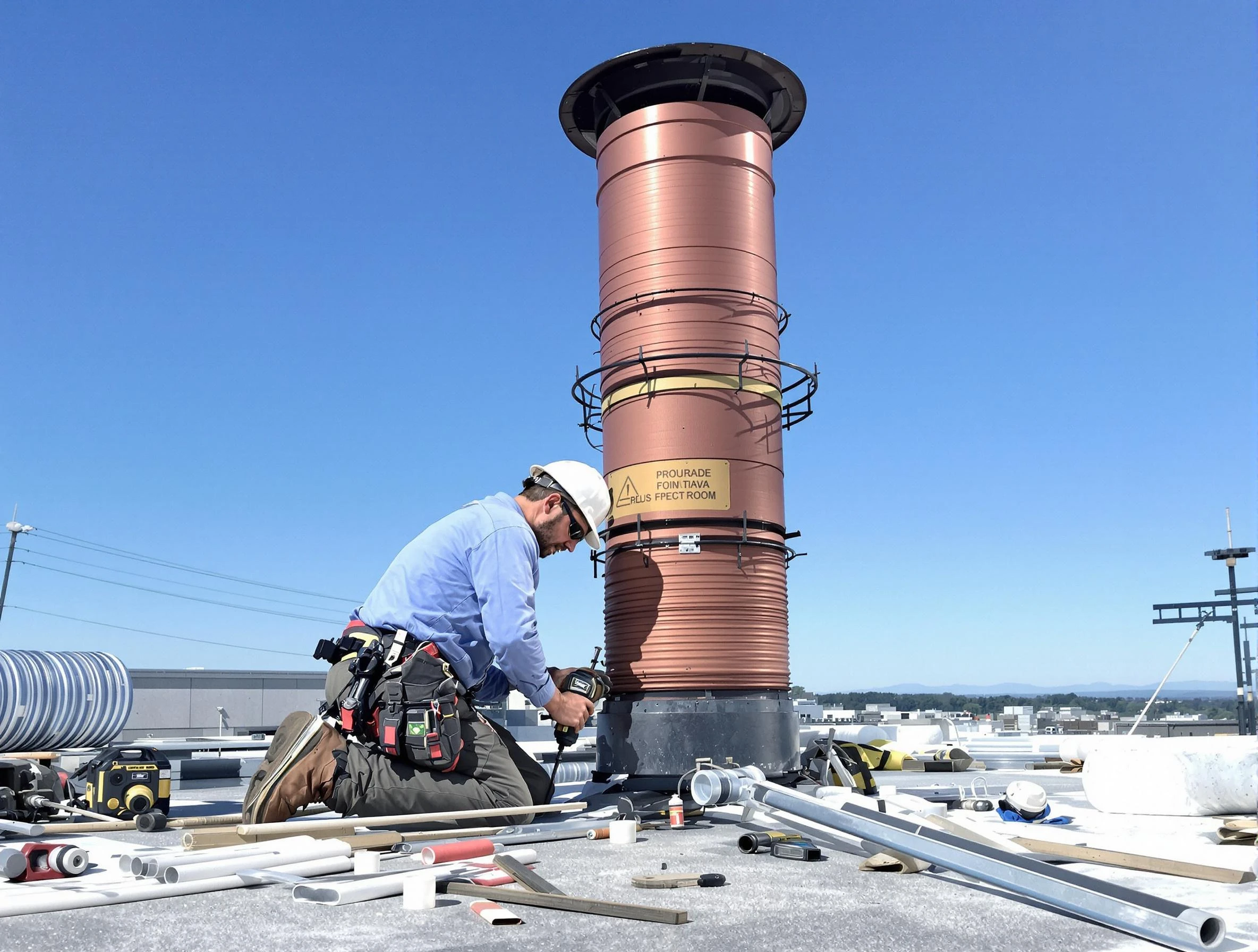 Installed chimney liner by Middleborough Chimney Sweep in Middleborough, MA