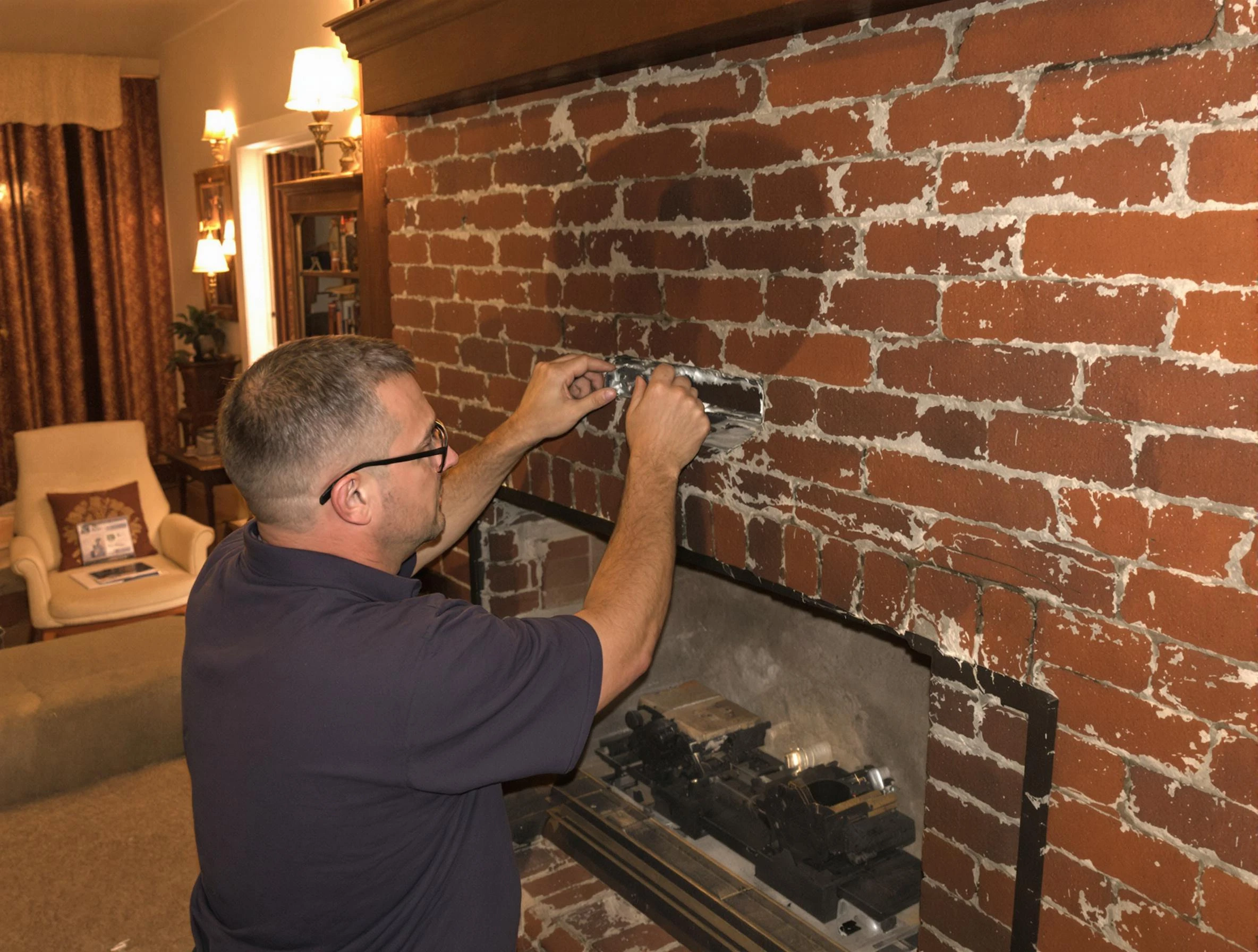 Middleborough Chimney Sweep expert fixing a fireplace in Middleborough, MA